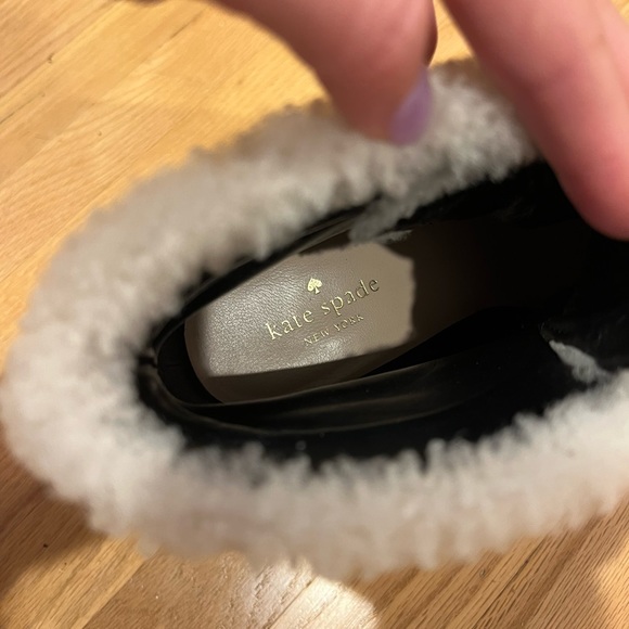 Kate Spade Sandy Black Shearling Booties Sz 10 1/2 - Picture 5 of 5
